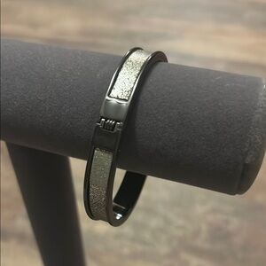 Black and Silver Bangle Bracelet
